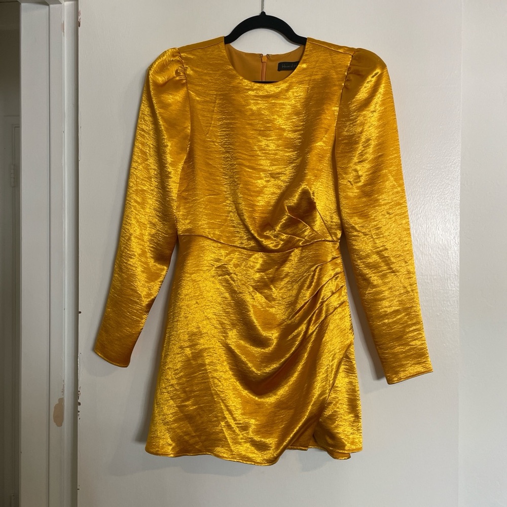 House of Harlow 1960 Gold Long Sleeve Dress